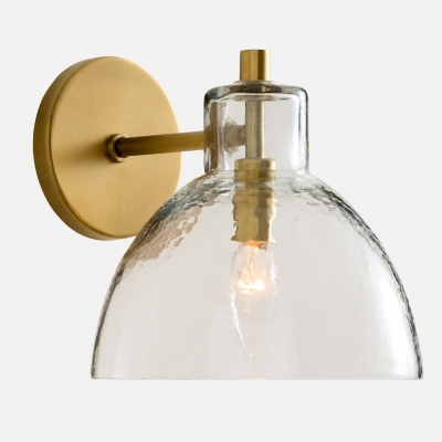 Applique doppia in vetro riciclato Glavira - Illuminazione da parete per interni in ottone T049