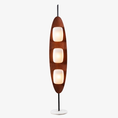 Lámpara de pie Bauhaus en tono nogal T2825