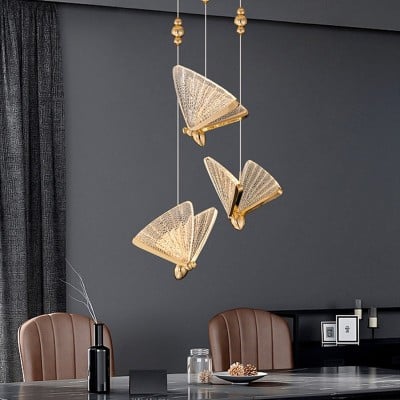 Lampe à suspension LED papillon