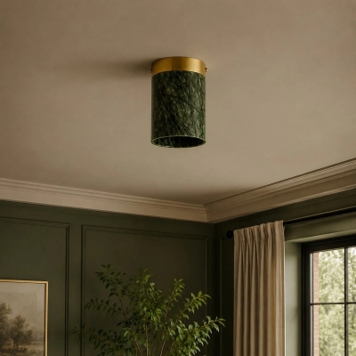 Plafoniera vintage in pietra di giada verde - Illuminazione retrò in metallo per corridoio T2456