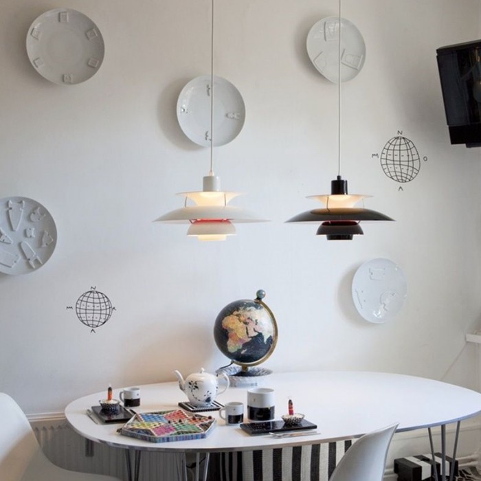 Lampada a sospensione in metallo multistrato danese S107