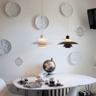 Lampada a sospensione in metallo multistrato danese S107