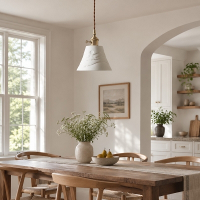 Hanglamp T3132 van keramiek met zonsondergangreliëf