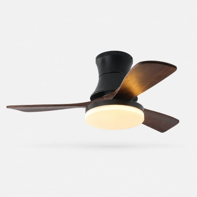 Ventilatore da soffitto a incasso in noce nero con luce integrata, modello T2963