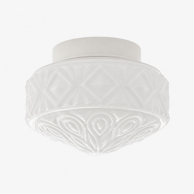 Vintage Embossed Glass Flush Mount Ceiling Light T3313