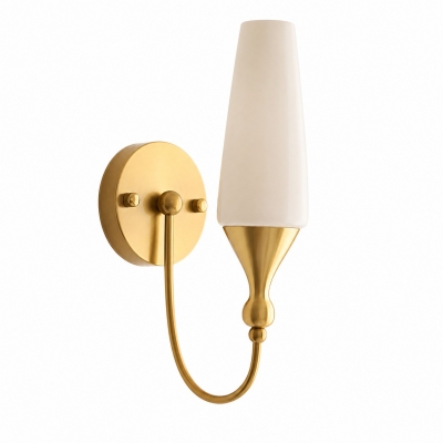 Franse vintage wandlamp met opaalglas T2951