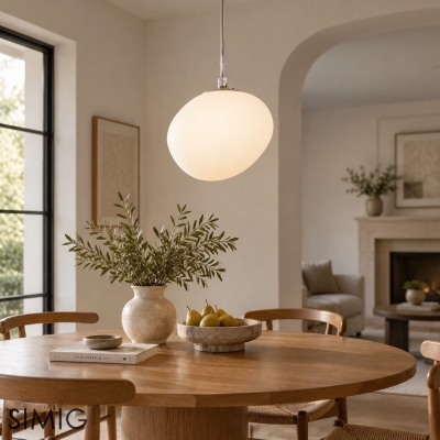 Pebble Orb Deco Milchglas-Pendelleuchte S161