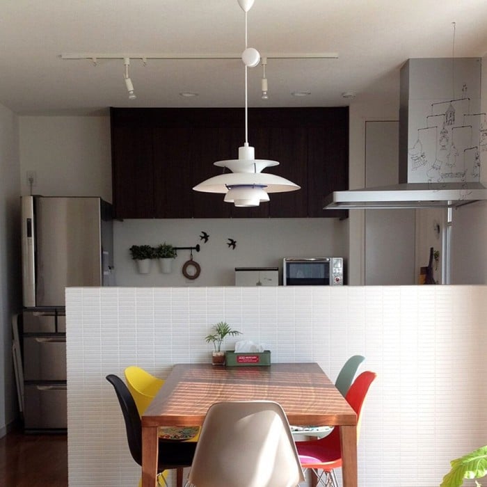 Lampada a sospensione in metallo multistrato danese S107