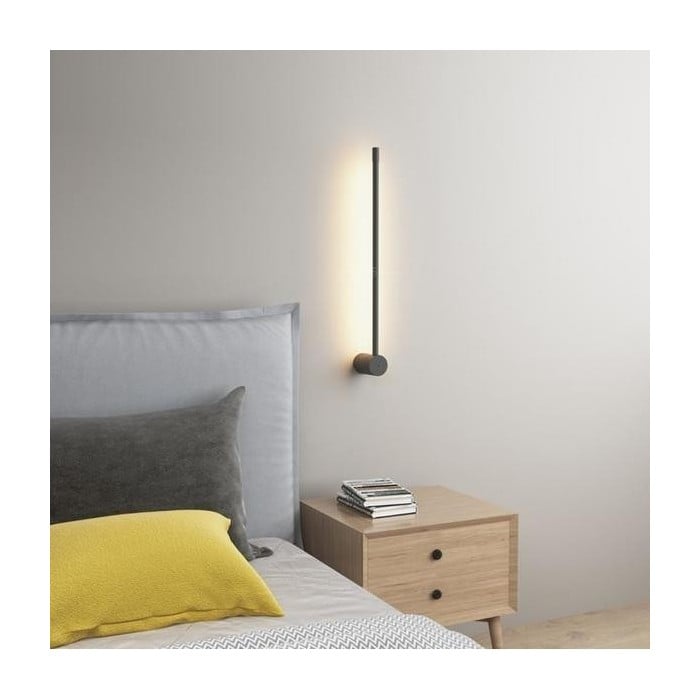 Industrialne nowoczesne czarne liniowe lampy ścienne LED S114