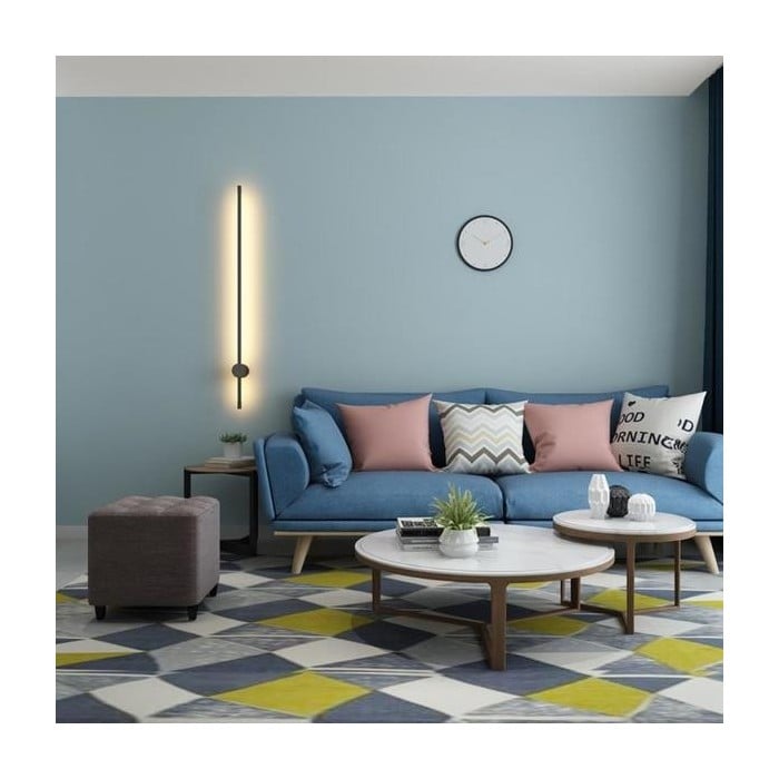 Industrialne nowoczesne czarne liniowe lampy ścienne LED S114