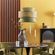 Rotan hanglamp met natuurlijke textuur