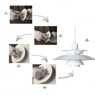 Lampada a sospensione in metallo multistrato danese S107