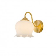 Bell Orchidee Kupfer Glas Wandleuchte für Schlafzimmer