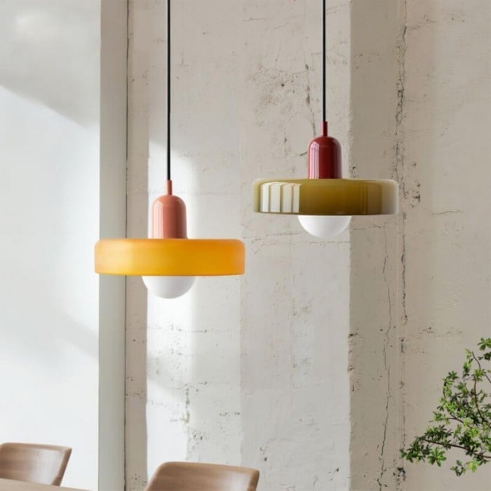 Morandi Glass Disc Orb Pendant Lamp S09