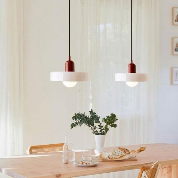 Morandi Glass Disc Orb Pendant Lamp S09