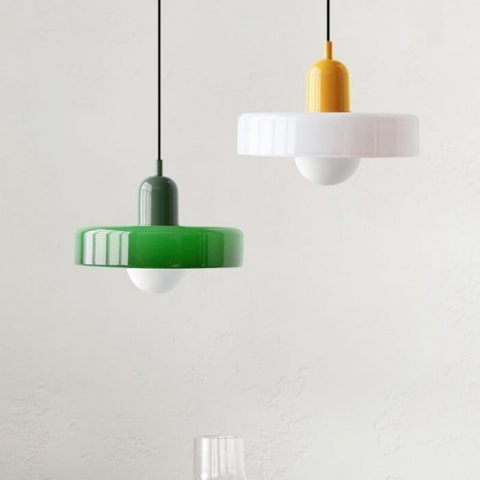 Morandi Glass Disc Orb Pendant Lamp S09