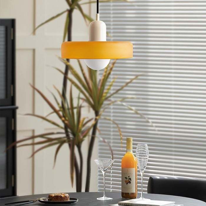 Morandi Glass Disc Orb Pendant Lamp S09