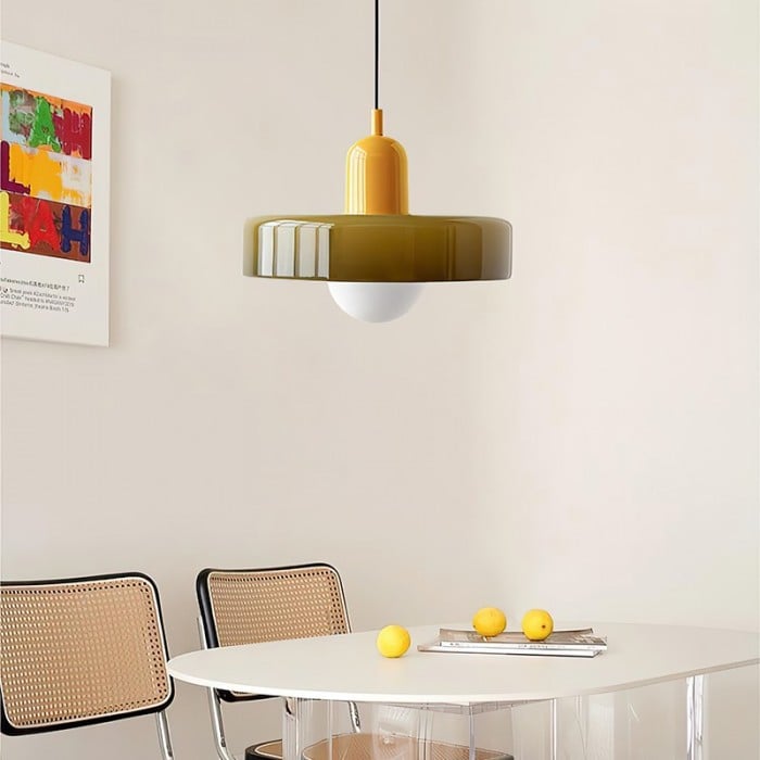 Morandi Glass Disc Orb Pendant Lamp S09