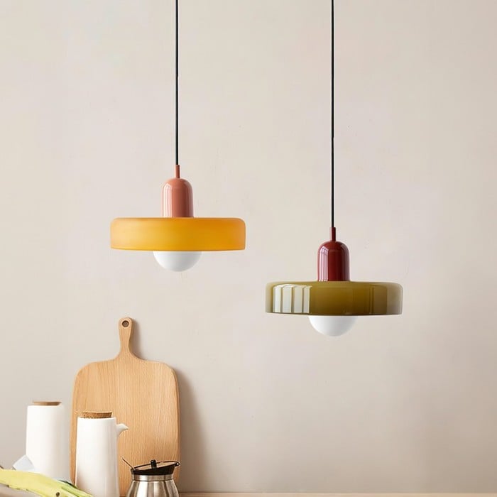 Morandi Glass Disc Orb Pendant Lamp S09
