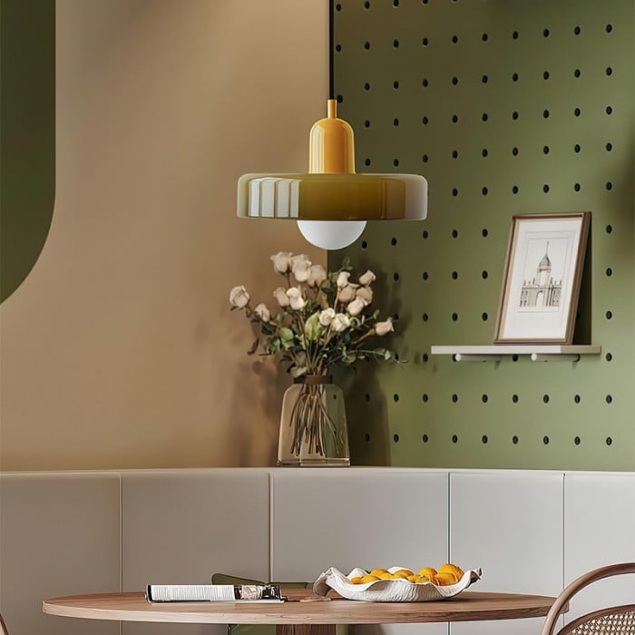 Morandi Glass Disc Orb Pendant Lamp S09