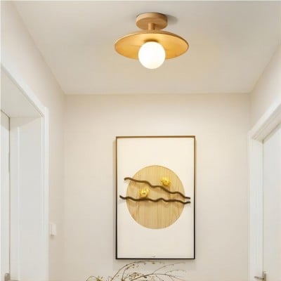 Rustikální Dřevěné Stropní Svítidlo S36