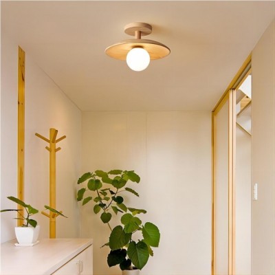 Rustikální Dřevěné Stropní Svítidlo S36