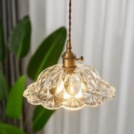 Lampa wisząca ze szkła Nordic Vintage Flower S67