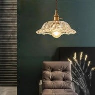 Lampa wisząca ze szkła Nordic Vintage Flower S67