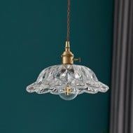 Lampa wisząca ze szkła Nordic Vintage Flower S67