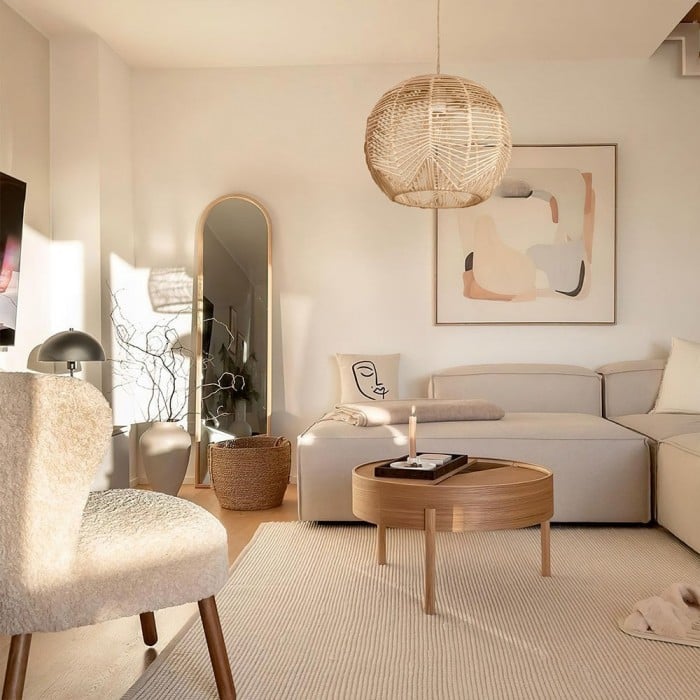 Böhmische Rattan Hängelampe S73