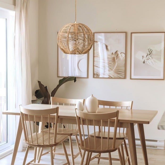 Böhmische Rattan Hängelampe S73