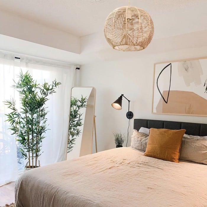 Böhmische Rattan Hängelampe S73