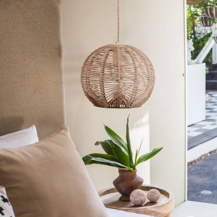 Böhmische Rattan Hängelampe S73