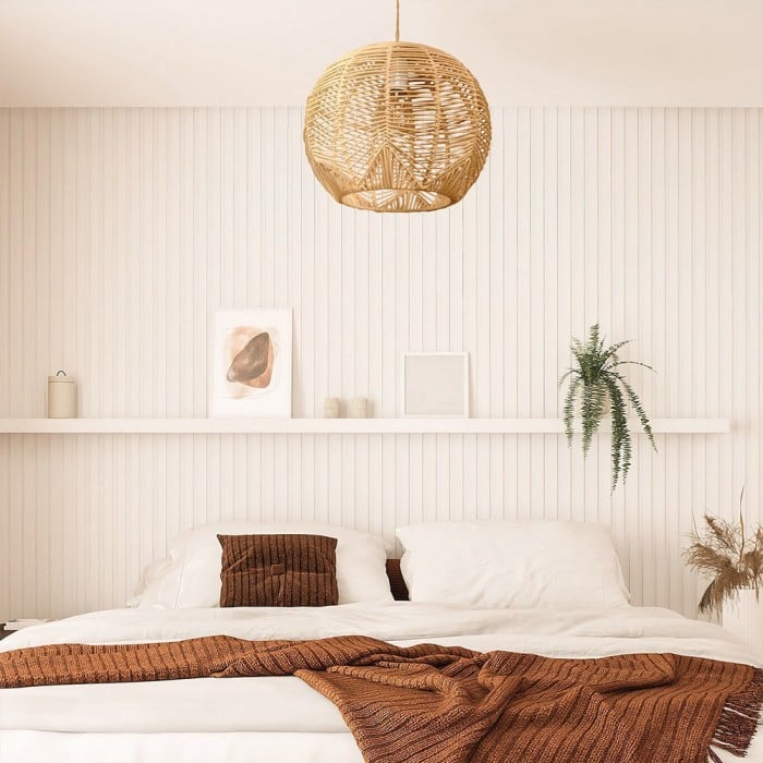 Böhmische Rattan Hängelampe S73