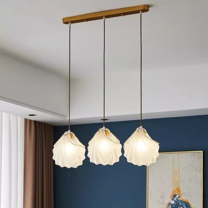 Moderne Muschel Glas Wohnzimmer Lampe S88