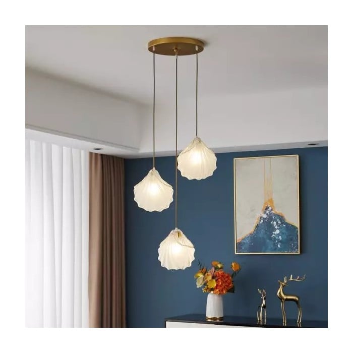 Moderne Muschel Glas Wohnzimmer Lampe S88