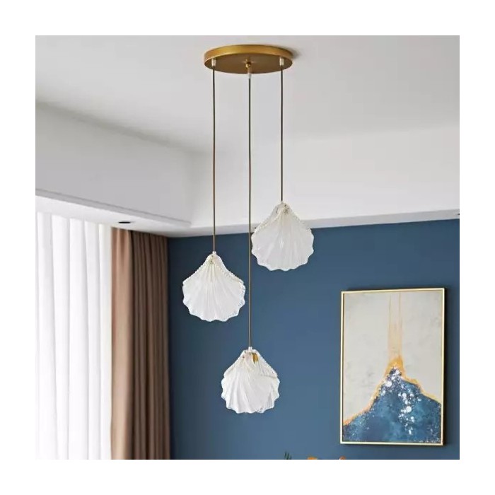 Moderne Muschel Glas Wohnzimmer Lampe S88