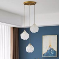 Moderne Muschel Glas Wohnzimmer Lampe S88