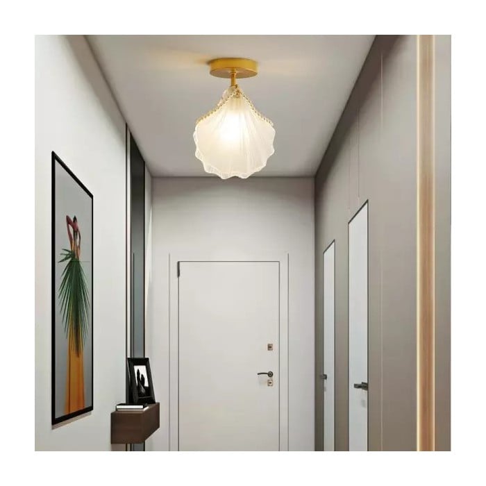 Moderne Muschel Glas Wohnzimmer Lampe S88