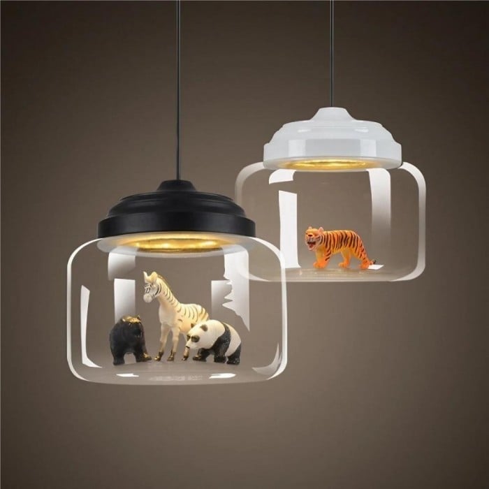 Kreatywna szklana lampa wisząca Little Zoo S91