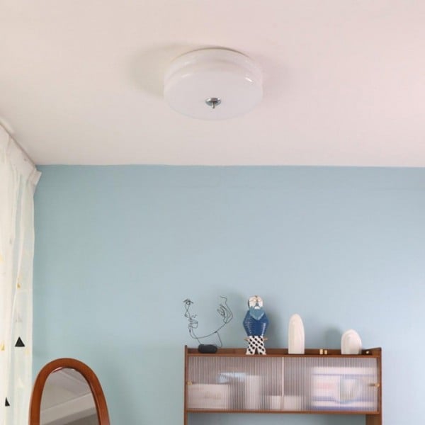 Vintage szklana lampa sufitowa do montażu podtynkowego S115