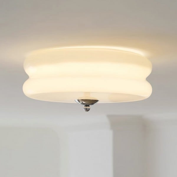 Vintage szklana lampa sufitowa do montażu podtynkowego S115