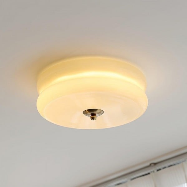 Vintage szklana lampa sufitowa do montażu podtynkowego S115