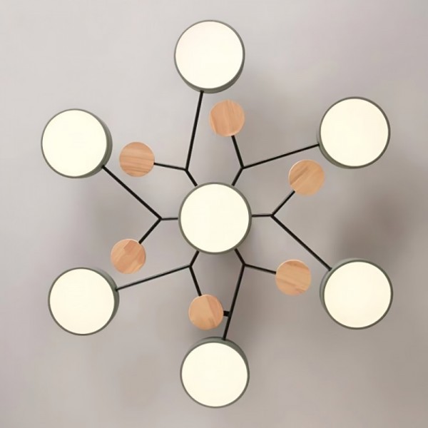 Kovová stropní lampa Nordic S117 s rozvětveným kotoučem