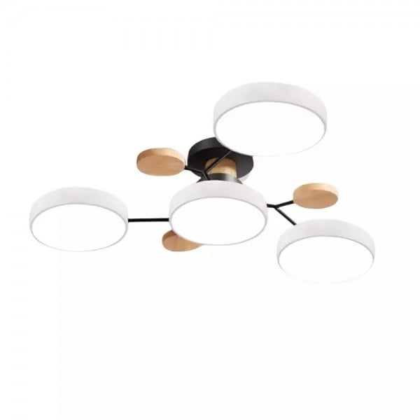 Kovová stropní lampa Nordic S117 s rozvětveným kotoučem