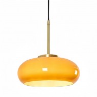 Vintage Bauhaus Round Glass Pendant Light S119