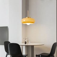 Vintage Bauhaus Round Glass Pendant Light S119