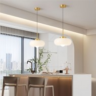 Vintage Bauhaus Round Glass Pendant Light S119