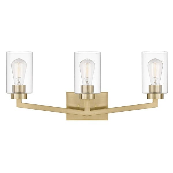 Lampada da parete cilindrica industriale in ottone per bagno S145