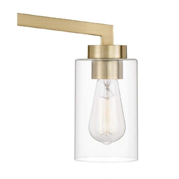 Lampada da parete cilindrica industriale in ottone per bagno S145